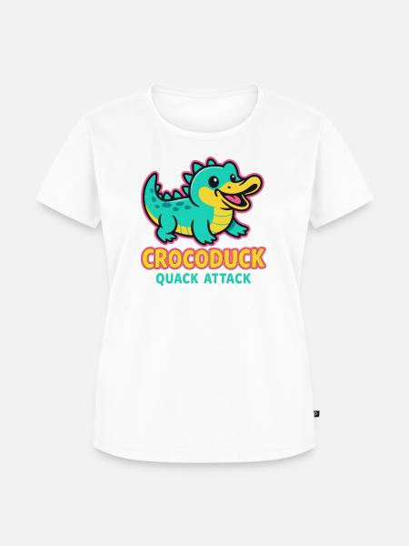 Crocoduck - Quack Attack - Frauen Premium Bio T-Shirt - Weiß