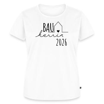 Bauherrin 2026 Geschenk Hausbau Baustelle - Frauen Premium Bio T-Shirt - Weiß - Vorne - AI Model Female 172 dark (172cm)