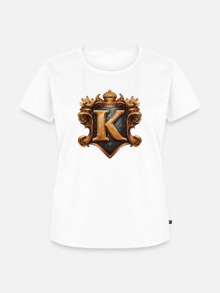 K Buchstabe Name Krone - Frauen Premium Bio T-Shirt - Weiß