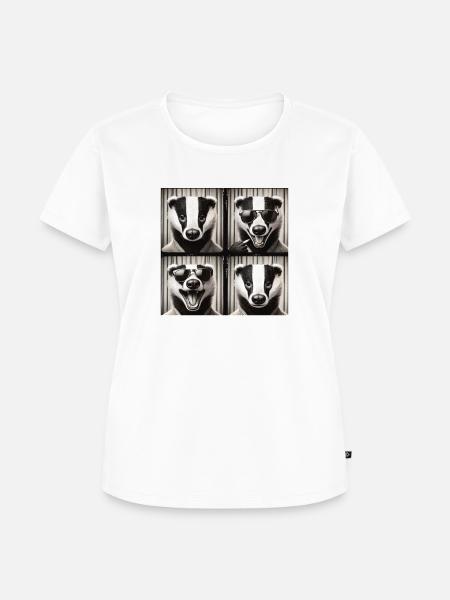 Badger Sonnenbrille Collage - Frauen Premium Bio T-Shirt - Weiß