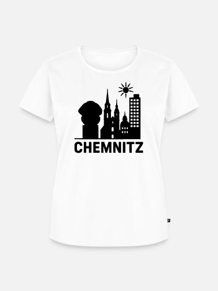 chemnitz wahrzeichen silhouette - Frauen Premium Bio T-Shirt - Weiß