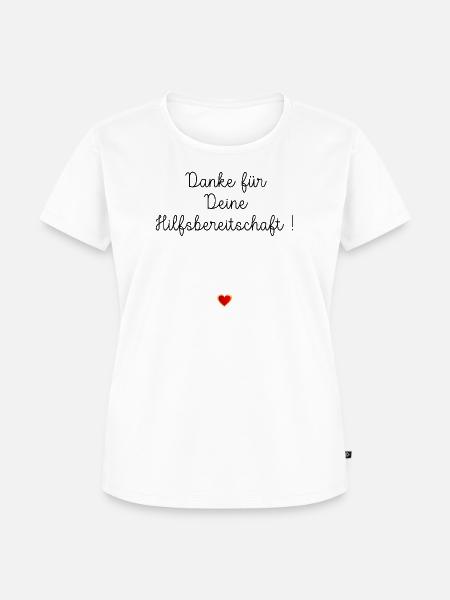 DANKE HILFSBEREITSCHAFT HERZ - Frauen Premium Bio T-Shirt - Weiß