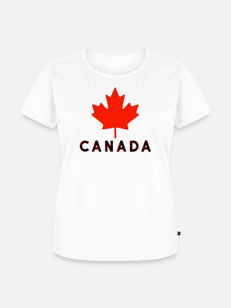 Red Maple Leaf Canada T-Shirt - Frauen Premium Bio T-Shirt - Weiß