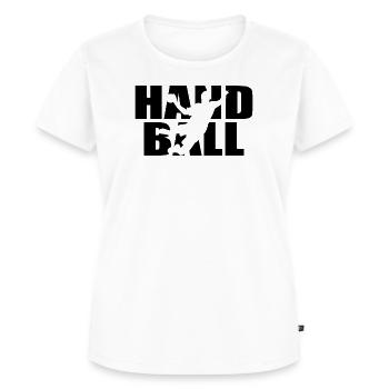 Klassisches Handball Design – Teamgeist & Power - Frauen Premium Bio T-Shirt - Weiß - Vorne - AI Model Female 172 dark (172cm)