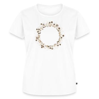 Élégante couronne de Noël en or et crème - T-shirt Premium bio Femme - blanc - Devant - AI Model Female 172 dark (172cm)