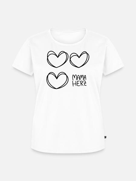 Mama Herz - Frauen Premium Bio T-Shirt - Weiß
