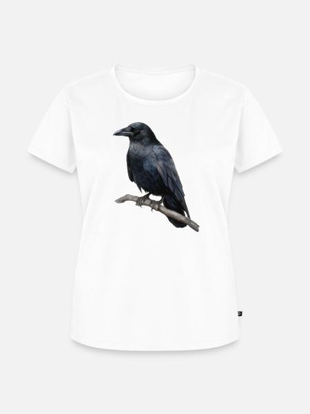 Rabe Krähe Vogel - Frauen Premium Bio T-Shirt - Weiß