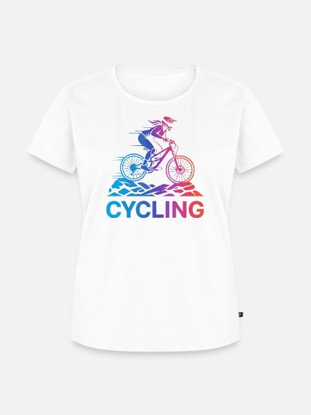Steigungsradfahrer auf rauem Trail - Frauen Premium Bio T-Shirt - Weiß
