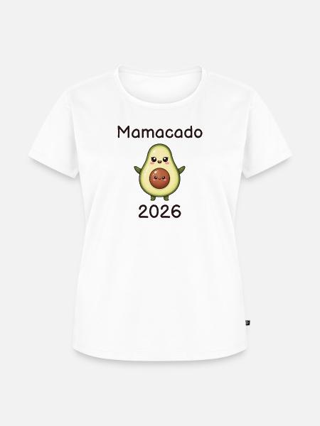 Mamacado 2026 – werdende Mama Avocado - Frauen Premium Bio T-Shirt - Weiß