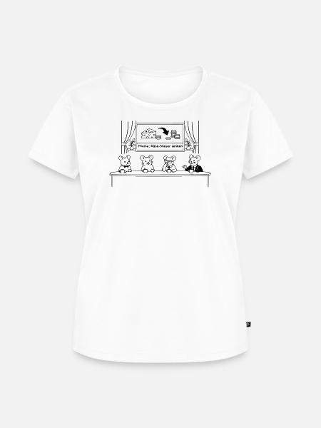 Maus Mäuse Käse Steuer senken - Frauen Premium Bio T-Shirt - Weiß