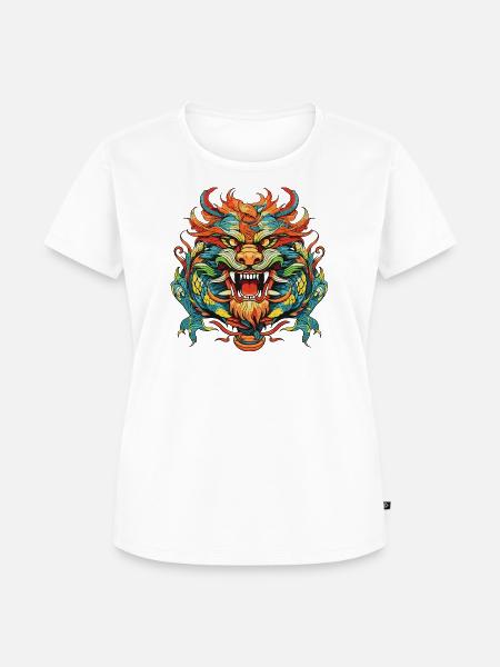 Drache Comic China - Frauen Premium Bio T-Shirt - Weiß