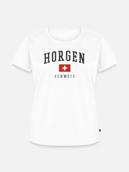 Horgen Schweiz Emblem - Frauen Premium Bio T-Shirt - Weiß