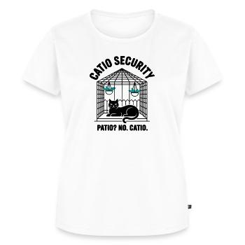 Catio Security Patio No Catio Team - Frauen Premium Bio T-Shirt - Weiß - Vorne - AI Model Female 172 dark (172cm)