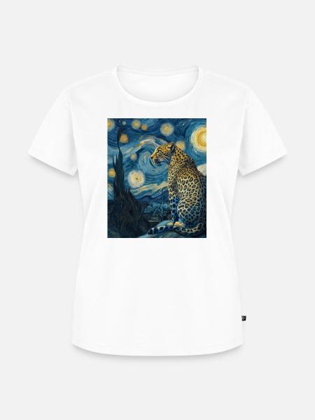 Leopard Van Gogh - Frauen Premium Bio T-Shirt - Weiß