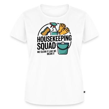 Lustiges Putzen Design - Frauen Premium Bio T-Shirt - Weiß - Vorne - AI Model Female 172 dark (172cm)