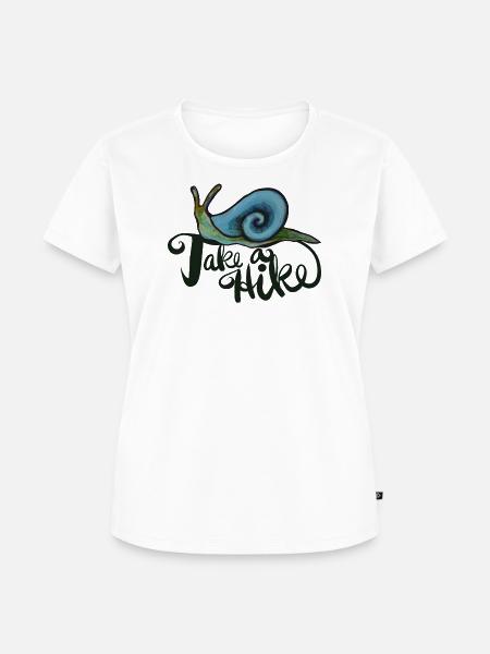 Take a Hike Snail Adventure - Frauen Premium Bio T-Shirt - Weiß