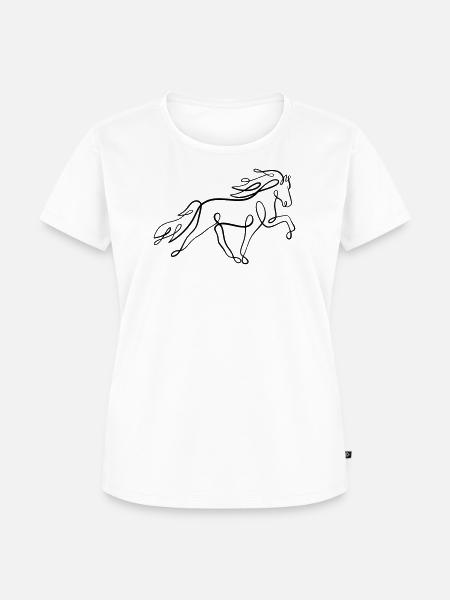Islandpferd Oneliner im Tölt  - Frauen Premium Bio T-Shirt - Weiß