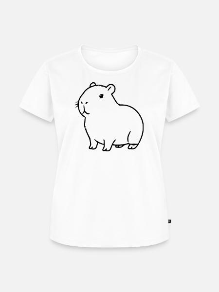 Capybara Wasserschwein schwarz - Frauen Premium Bio T-Shirt - Weiß