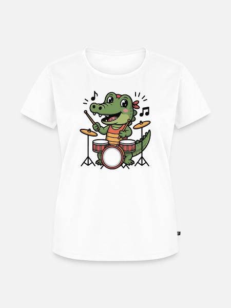 Schlagzeug Schlagzeuger - Frauen Premium Bio T-Shirt - Weiß