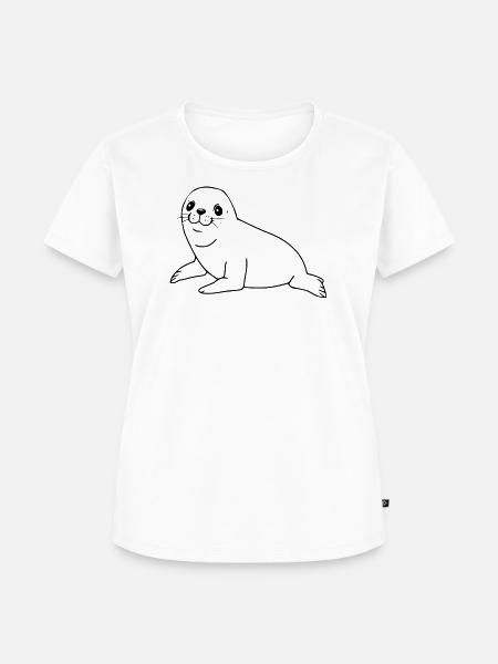 Seehund Robbe - Frauen Premium Bio T-Shirt - Weiß