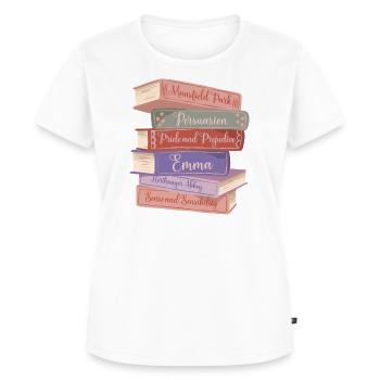 Jane Austens Romane V - Frauen Premium Bio T-Shirt - Weiß - Vorne - AI Model Female 172 dark (172cm)