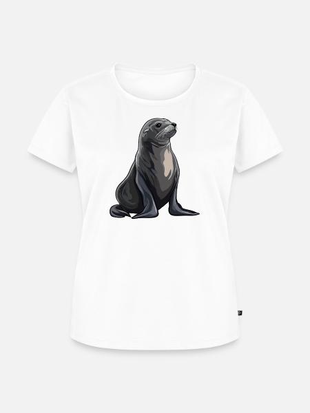 Seelöwen Seelöwe - Frauen Premium Bio T-Shirt - Weiß