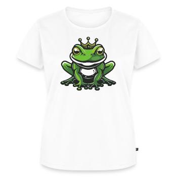Frosch Kopf Krone - Frauen Premium Bio T-Shirt - Weiß - Vorne - AI Model Female 172 dark (172cm)