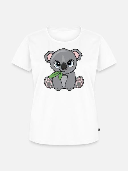 Kleiner Koala mit Blatt - Frauen Premium Bio T-Shirt - Weiß
