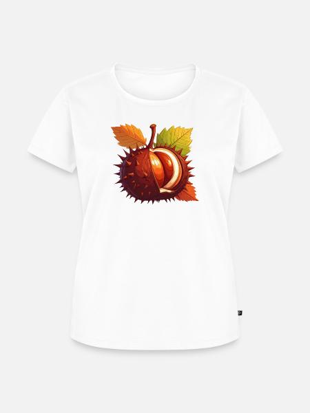 Kastanie - Frauen Premium Bio T-Shirt - Weiß