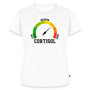 Niedriges Cortisol, sogar niedriger Wert - Frauen Premium Bio T-Shirt - Weiß - Vorne - AI Model Female 172 dark (172cm)