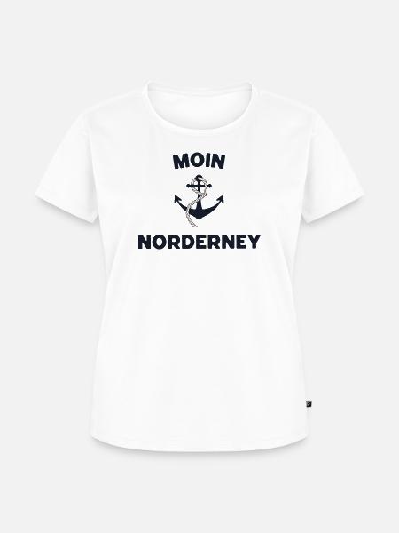 Moin Norderney – Maritimes Anker-Design - Frauen Premium Bio T-Shirt - Weiß