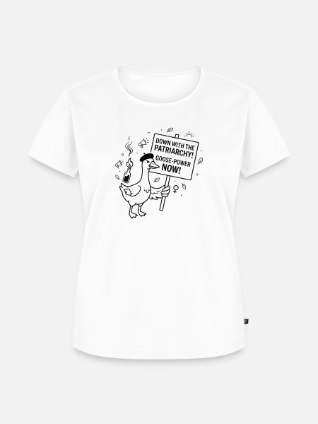 Nieder mit dem Patriarchat, Gans - Frauen Premium Bio T-Shirt - Weiß