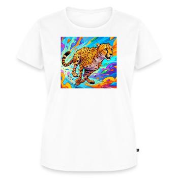 Gepard - Frauen Premium Bio T-Shirt - Weiß - Vorne - AI Model Female 172 dark (172cm)