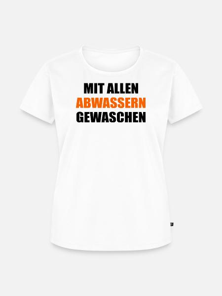 Ironisch Abwasser Wasser - Frauen Premium Bio T-Shirt - Weiß