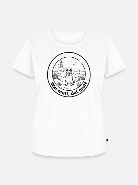 dackel wat mutt dat mutt - Frauen Premium Bio T-Shirt - Weiß