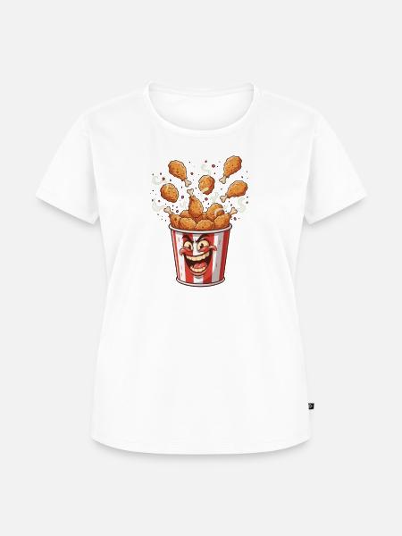 Popcorn Bucket Lächelgesicht - Frauen Premium Bio T-Shirt - Weiß