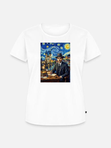 Franz Kafka Sternennacht - Frauen Premium Bio T-Shirt - Weiß