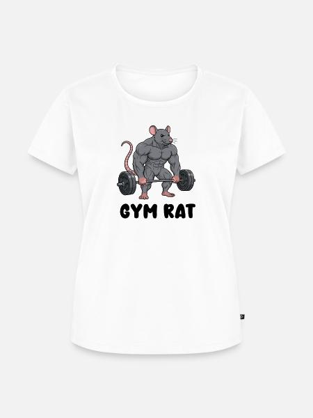 Muskulöse Ratte im Comic Stil - Frauen Premium Bio T-Shirt - Weiß