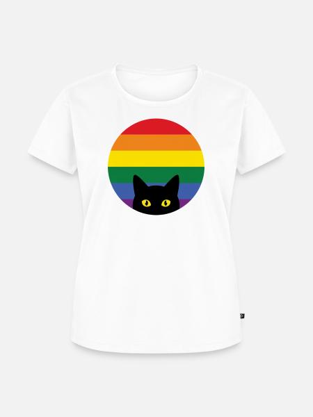 Pride Month LGBT – Späh-Katze - Frauen Premium Bio T-Shirt - Weiß