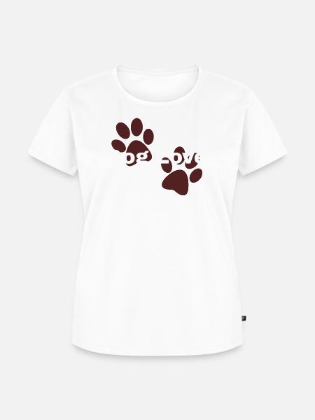 Dog Love – Pfoten Paar - Frauen Premium Bio T-Shirt - Weiß