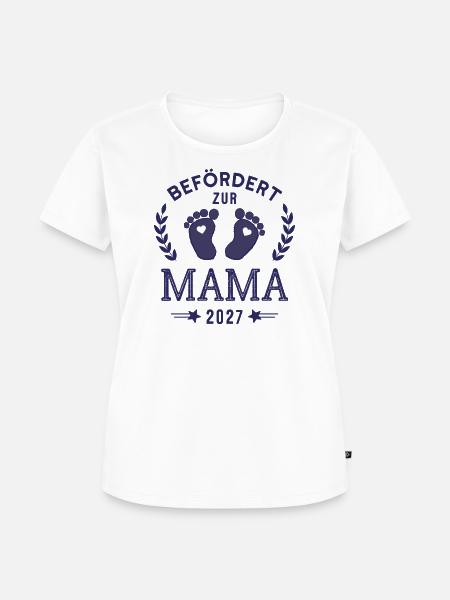 Befördert zur Mama 2027 Frischgebackene Mutter - Frauen Premium Bio T-Shirt - Weiß