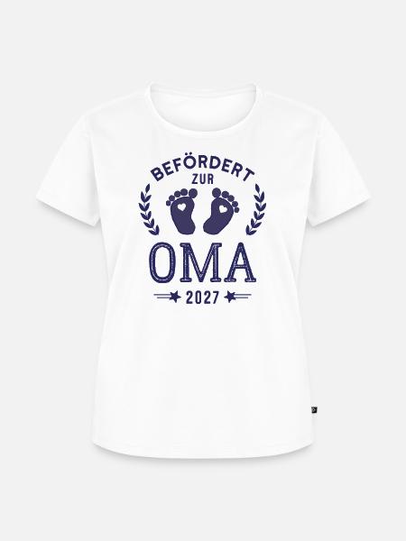 Befördert zur Oma 2027 Neue Großmutter - Frauen Premium Bio T-Shirt - Weiß