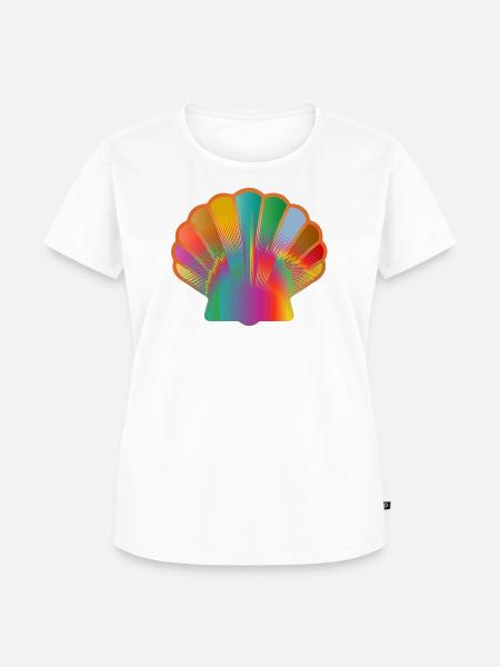 Bunte Muschel | Maritimes Kunstmotiv - Frauen Premium Bio T-Shirt - Weiß