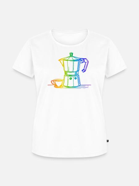 Time for Espresso Regenbogen - Frauen Premium Bio T-Shirt - Weiß