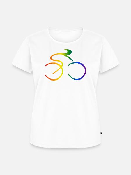 Fahrrad Regenbogen - Frauen Premium Bio T-Shirt - Weiß