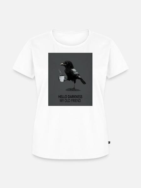 Hello Darkness My Old Friend Raven - Frauen Premium Bio T-Shirt - Weiß