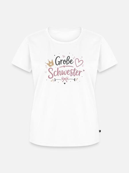 Große Schwester Herz Krone Design - Frauen Premium Bio T-Shirt - Weiß