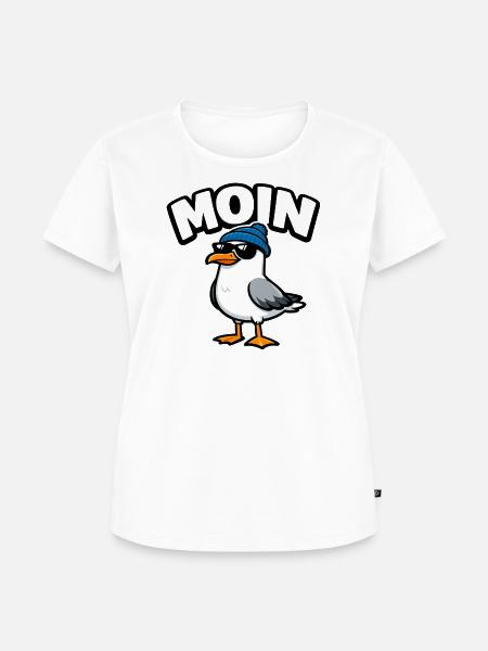Moin Möwe - Frauen Premium Bio T-Shirt - Weiß