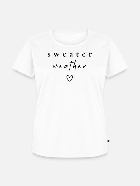 Sweater Weather | Cozy Herbst Shirt - Frauen Premium Bio T-Shirt - Weiß