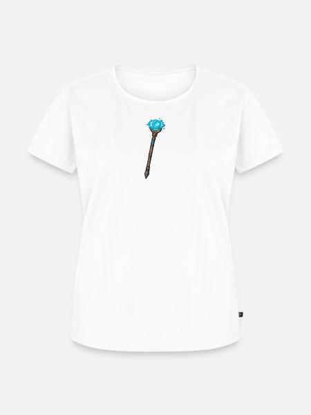 Magischer Kristallstab Blau - Frauen Premium Bio T-Shirt - Weiß